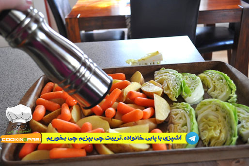 62--cookingpabi--آشپزی-با-پابی--salad-Cabbage,-carrots,-potatoes--سالادترش-وشیرین-کلم-هویج-وسیب-زمینی